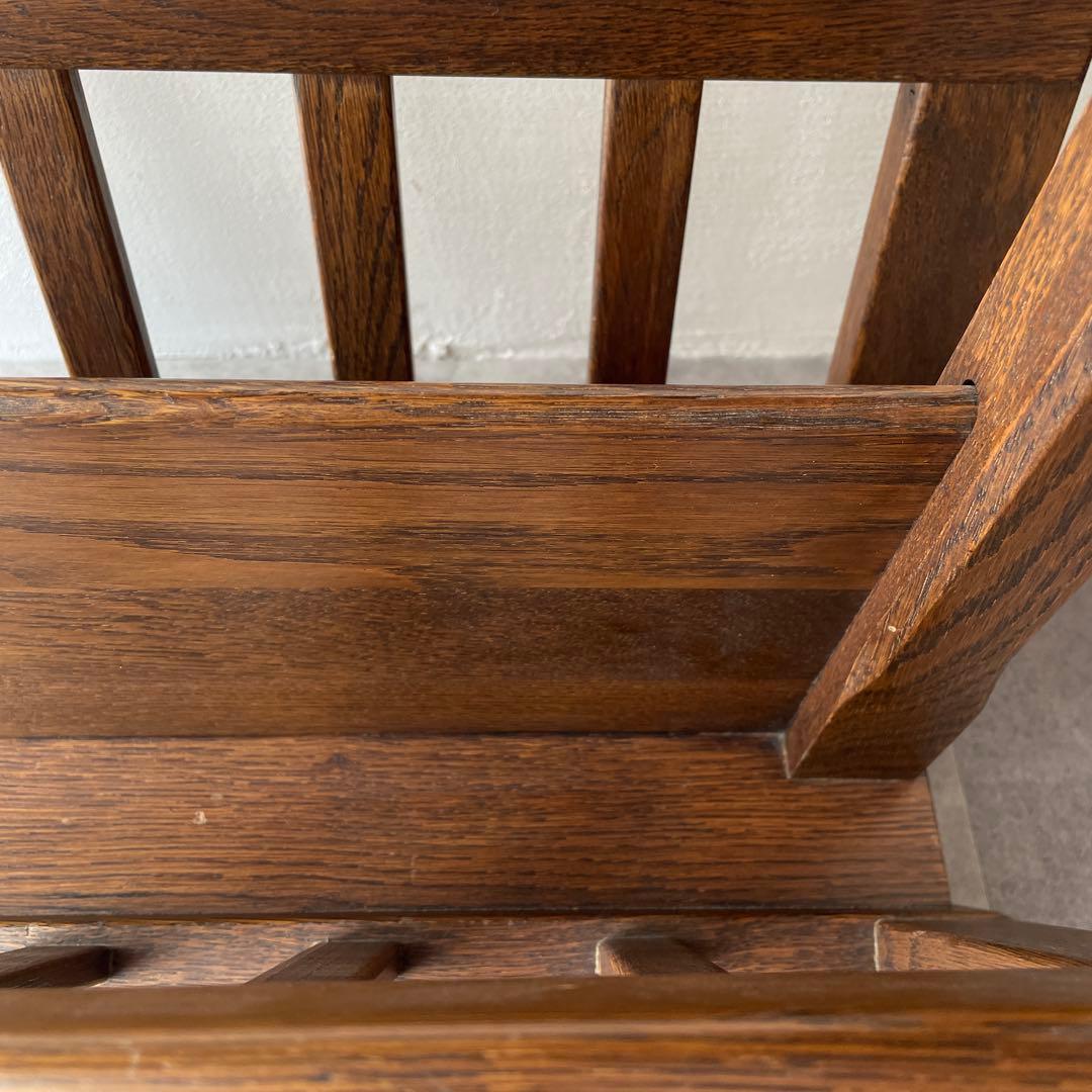 オランダ製　木製　サイドテーブル マガジンラック　オーク無垢材　百貨店