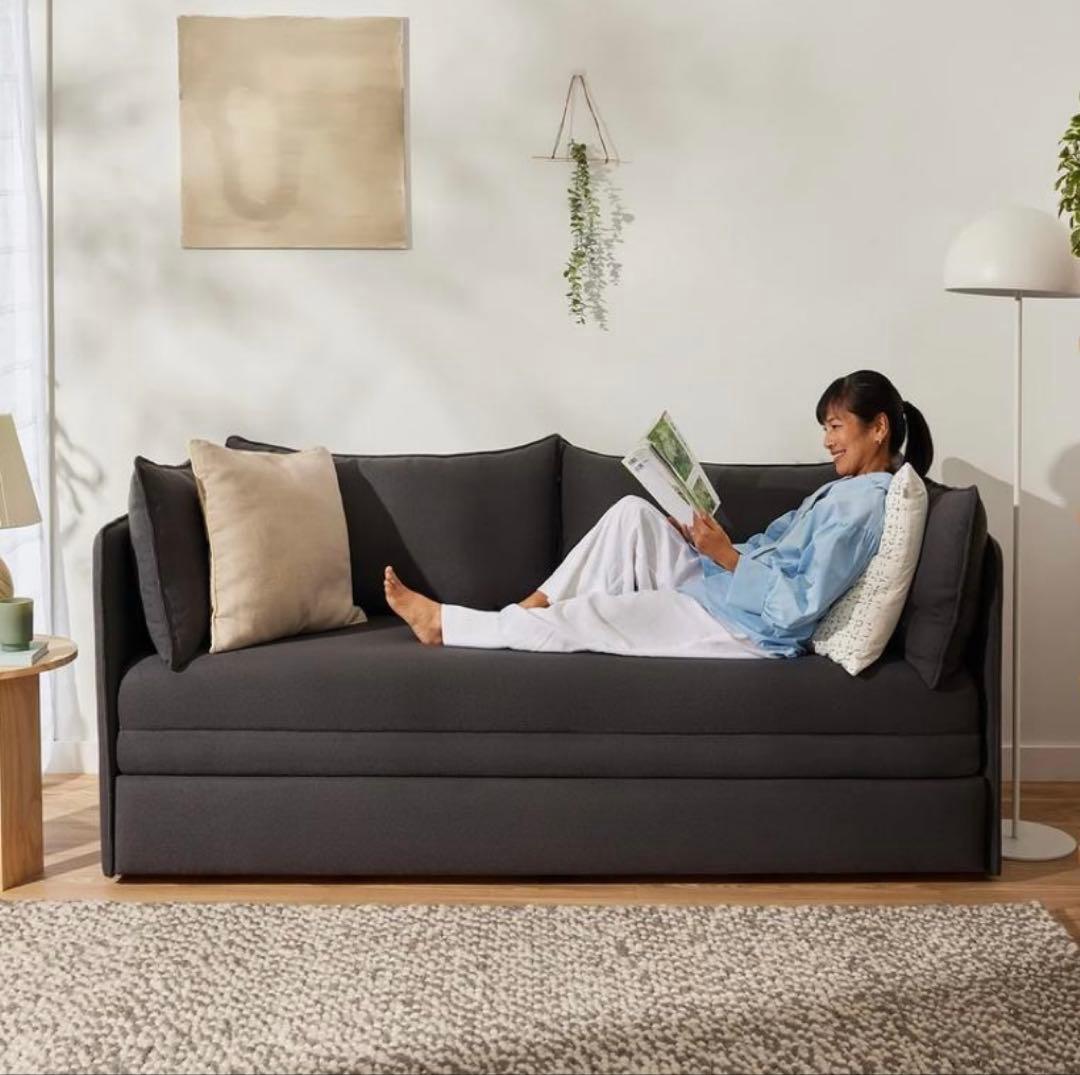 コアラソファーベッド BOXY ダークグレー 3人掛け