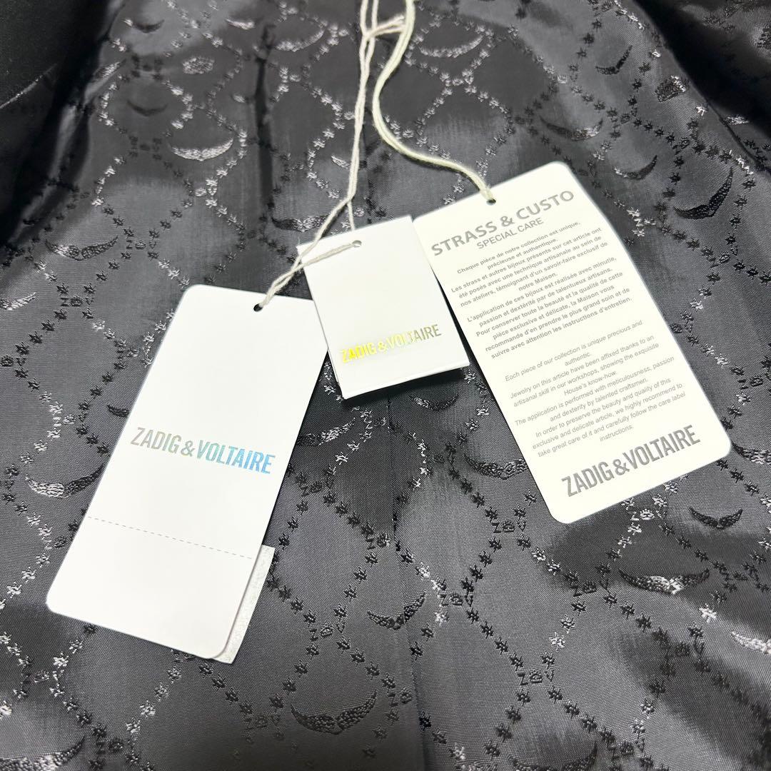 ザディグエヴォルテール ラインストーン付きテーラードジャケット 1B ブラック