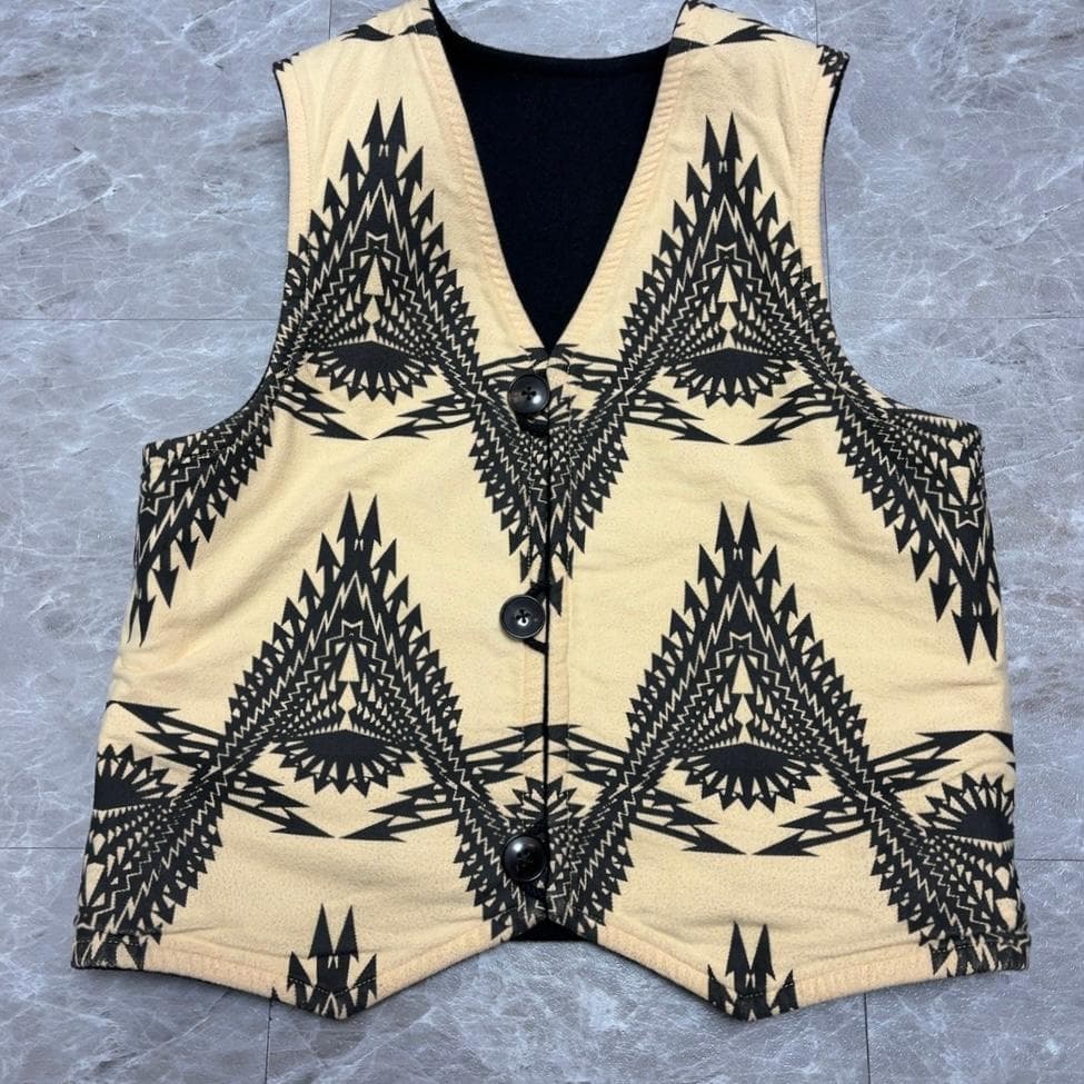 希少 BLACK SIGN リバーシブル ウール ベスト 36 ブラックサイン