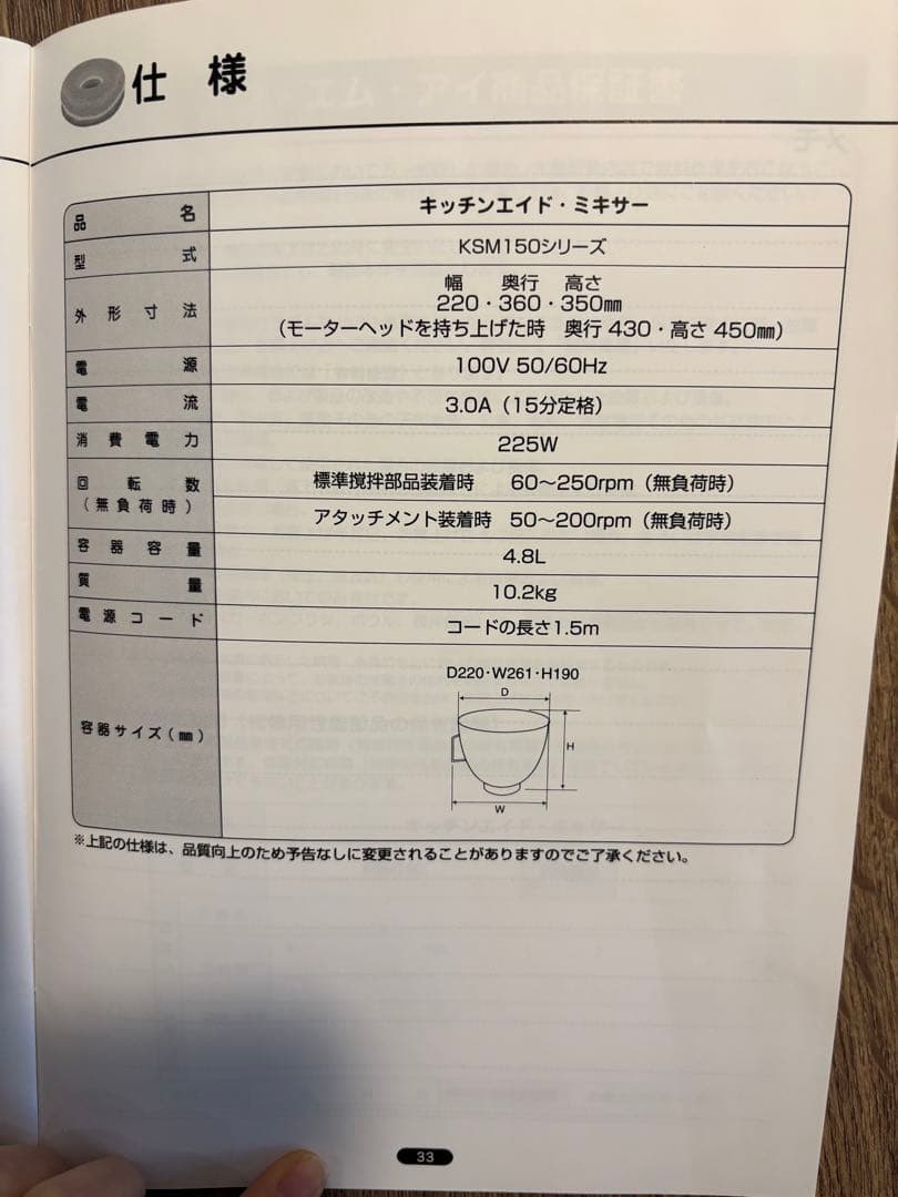 キッチンエイド　スタンドミキサー KSM150 KitchenAid ホワイト