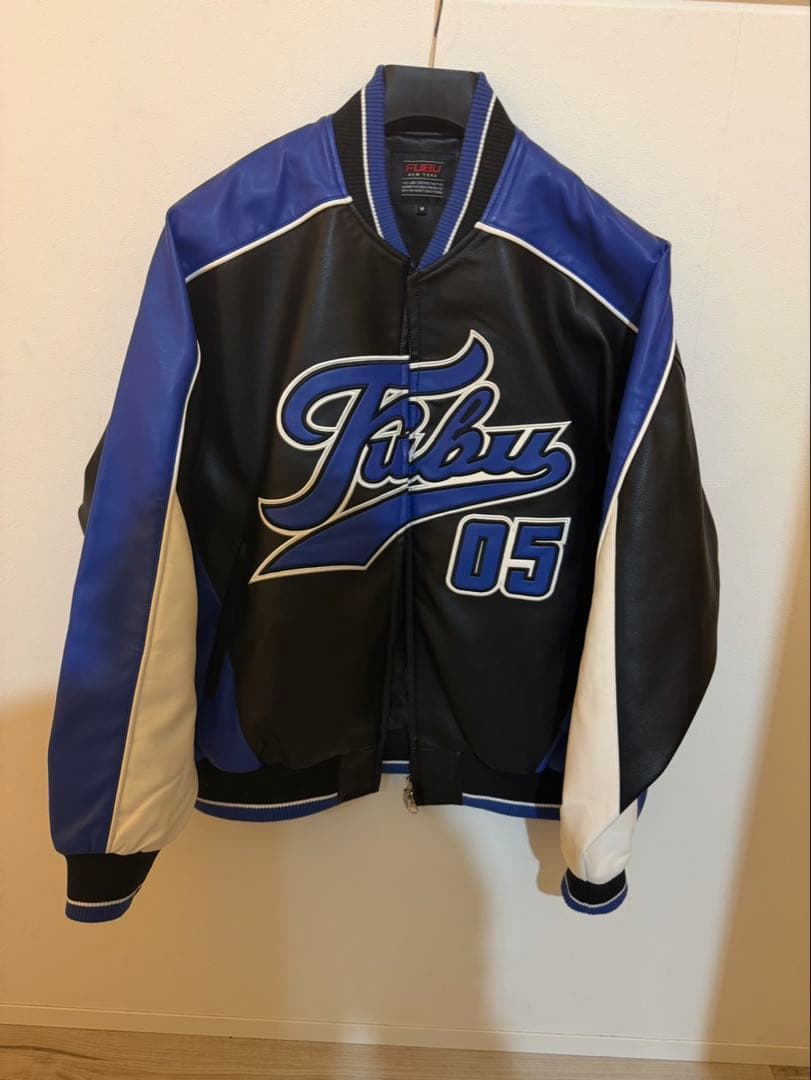 FUBU スタジャン Mサイズ ブラック/ブルー