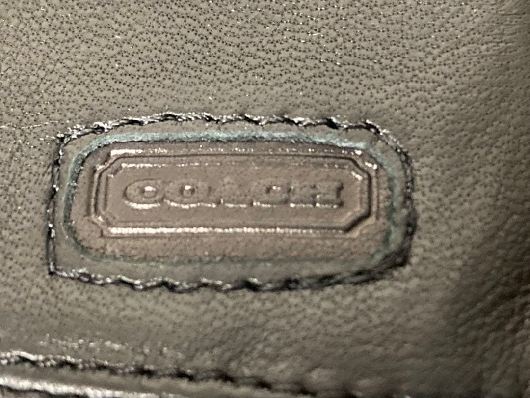 cho❗️ヴィンテージCOACH ブラック レザーシルクの裏地　ハンガリー製