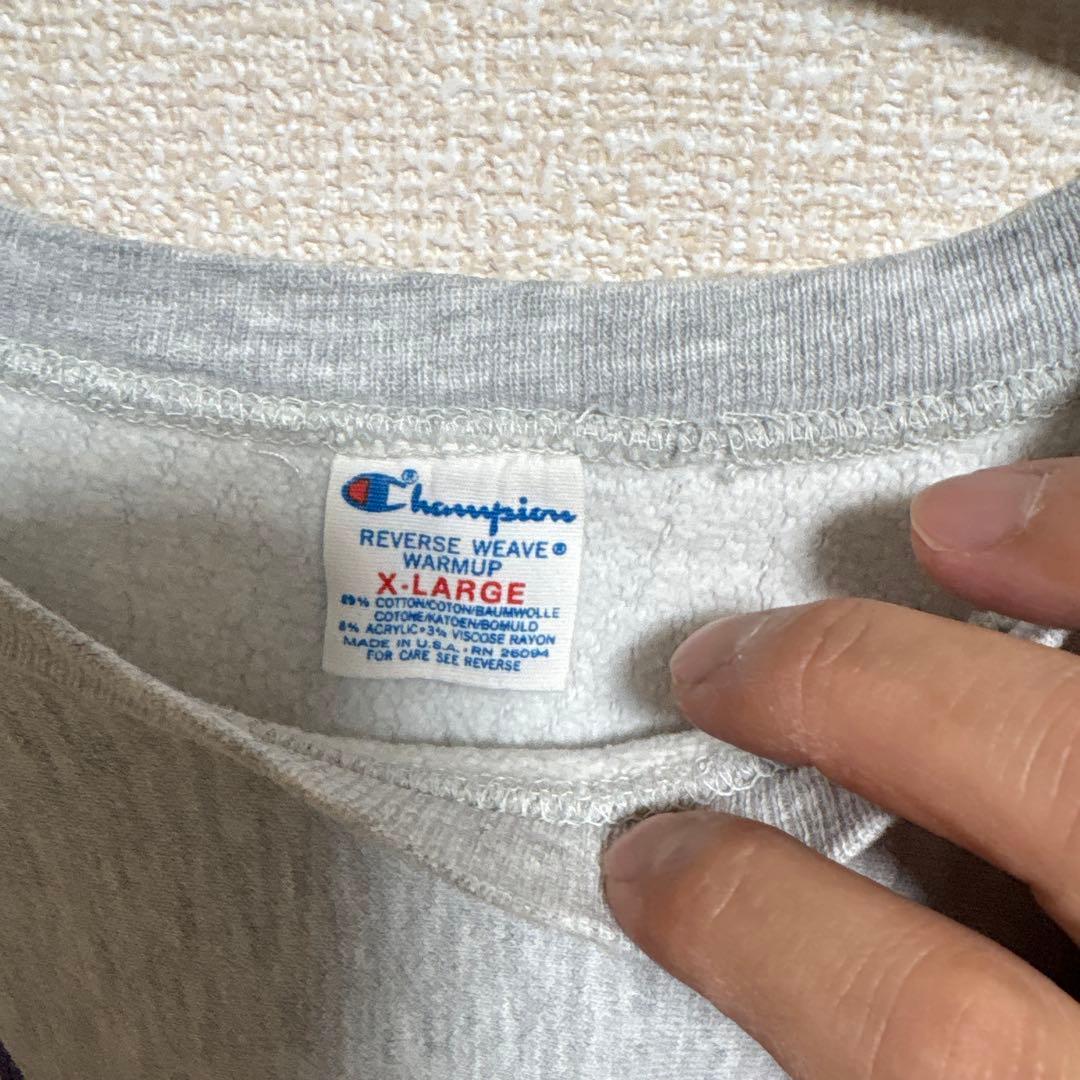 激レア！袖目無しでパープル2段染み込みプリント！！チャンピオン80sトリコタグ！