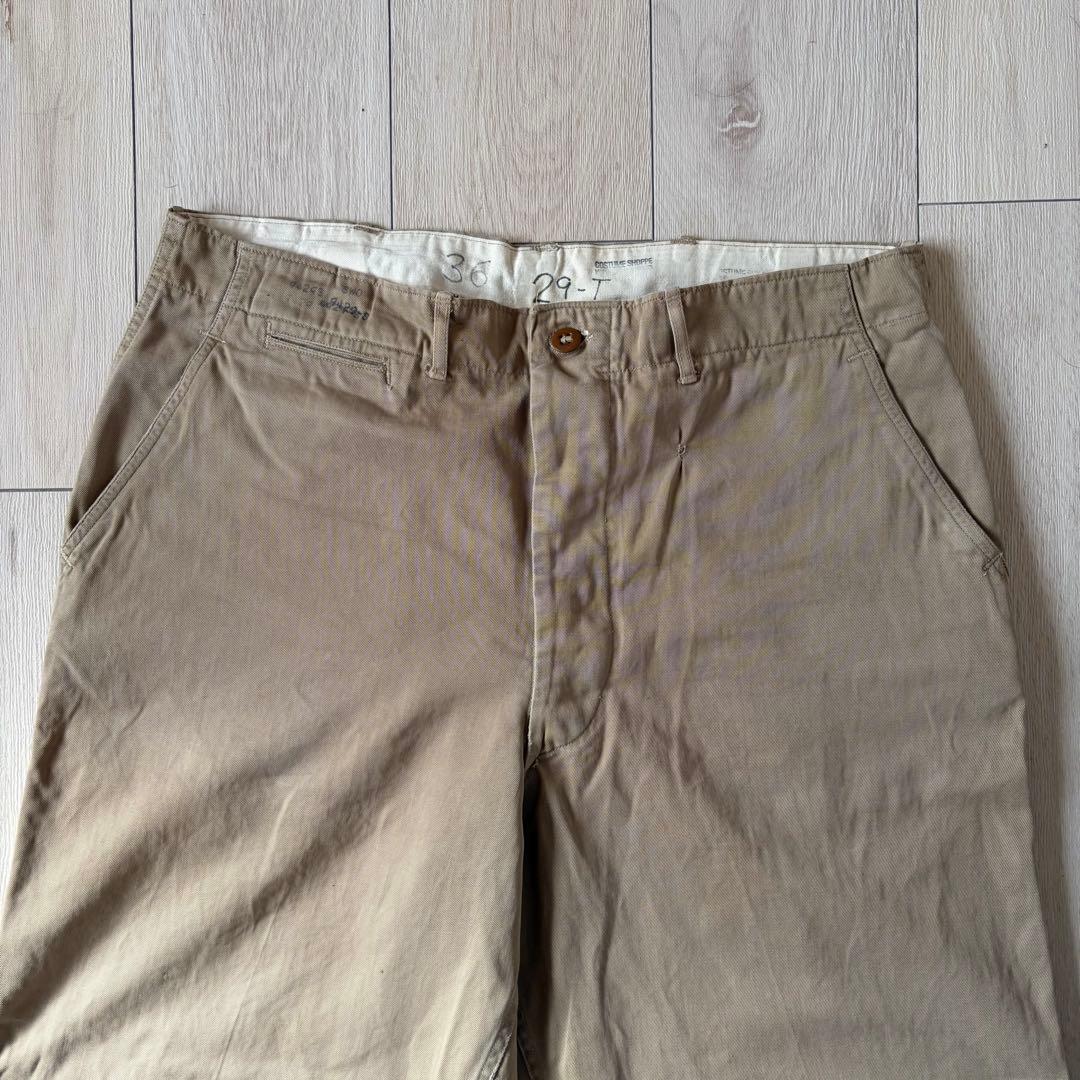 40s USARMY M-45 45カーキ チノ W36L29 両玉縁 巻縫い