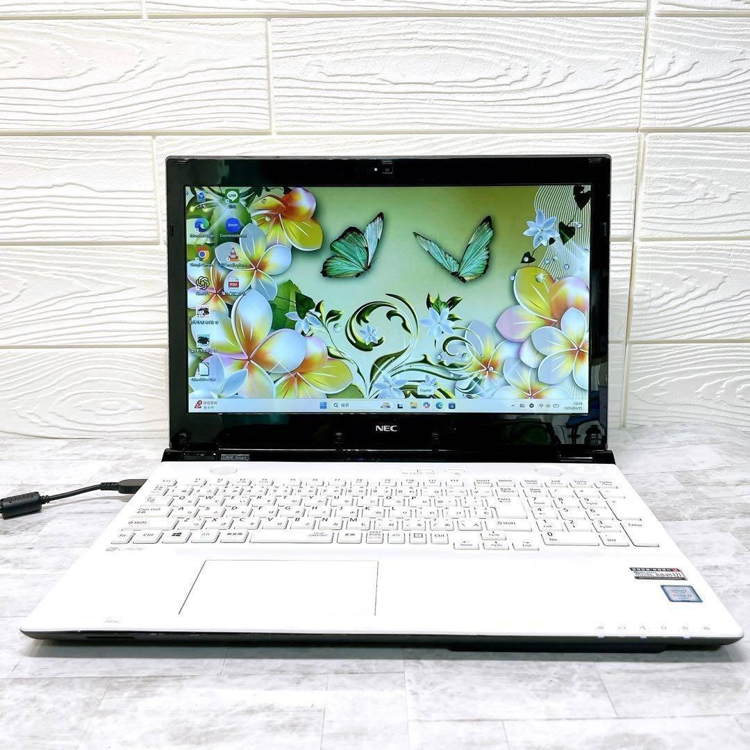 高速SSD✨Windows11 ノートパソコン✨オフィス カメラ DVD 白