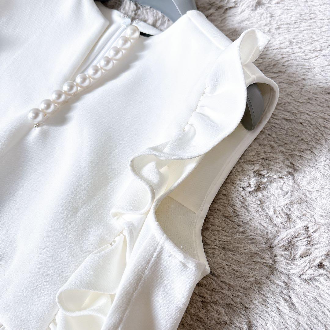 美品✨23ss YOKO CHAN フリルトリムパールトップス　ノースリーブ