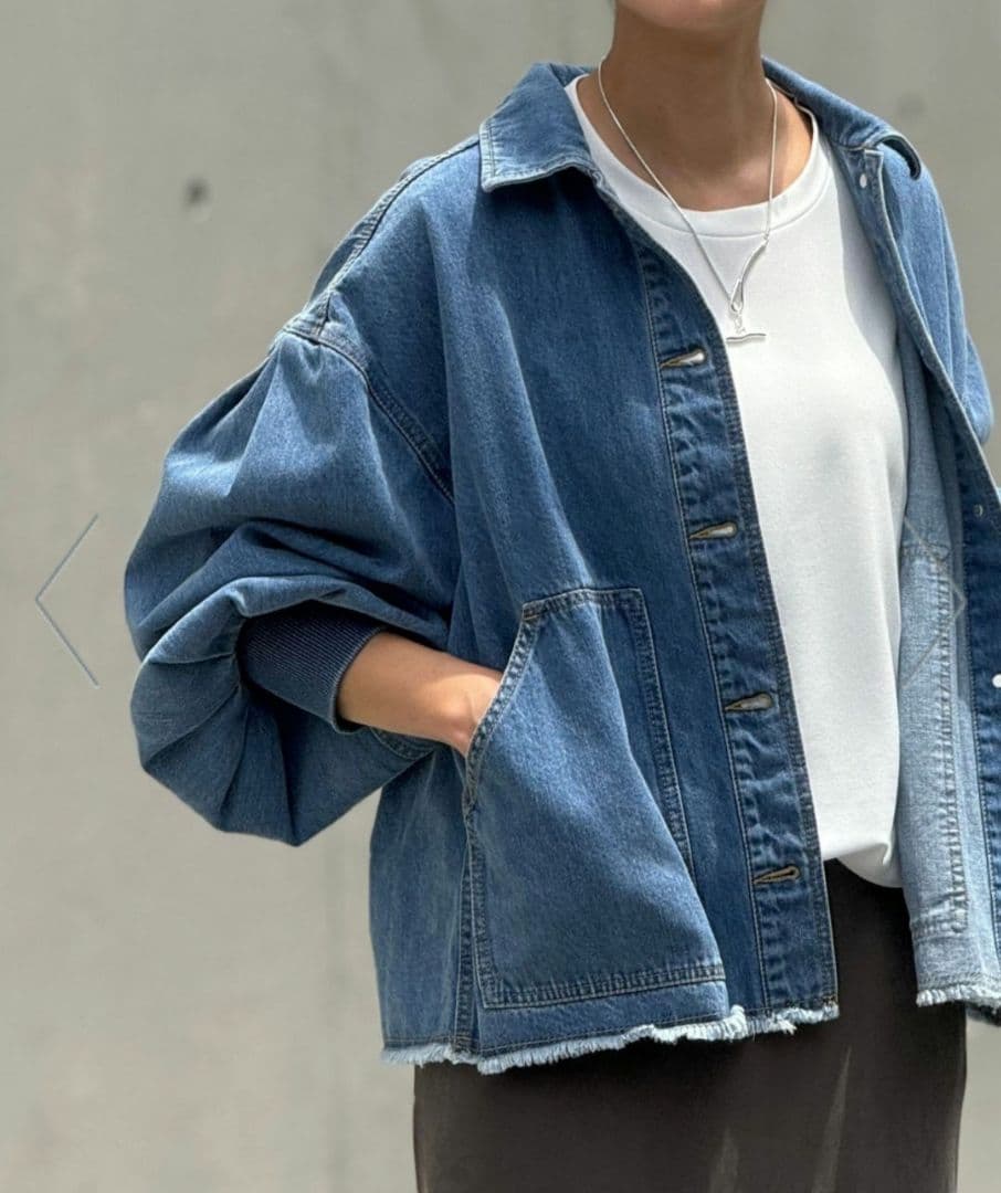 新品★ビアズリー パフ袖デニムジャケット<FRIPIER>