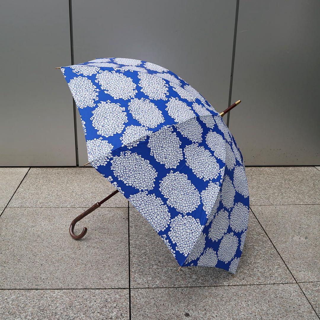 【イイダ傘店】 雨傘 あじさい アオ