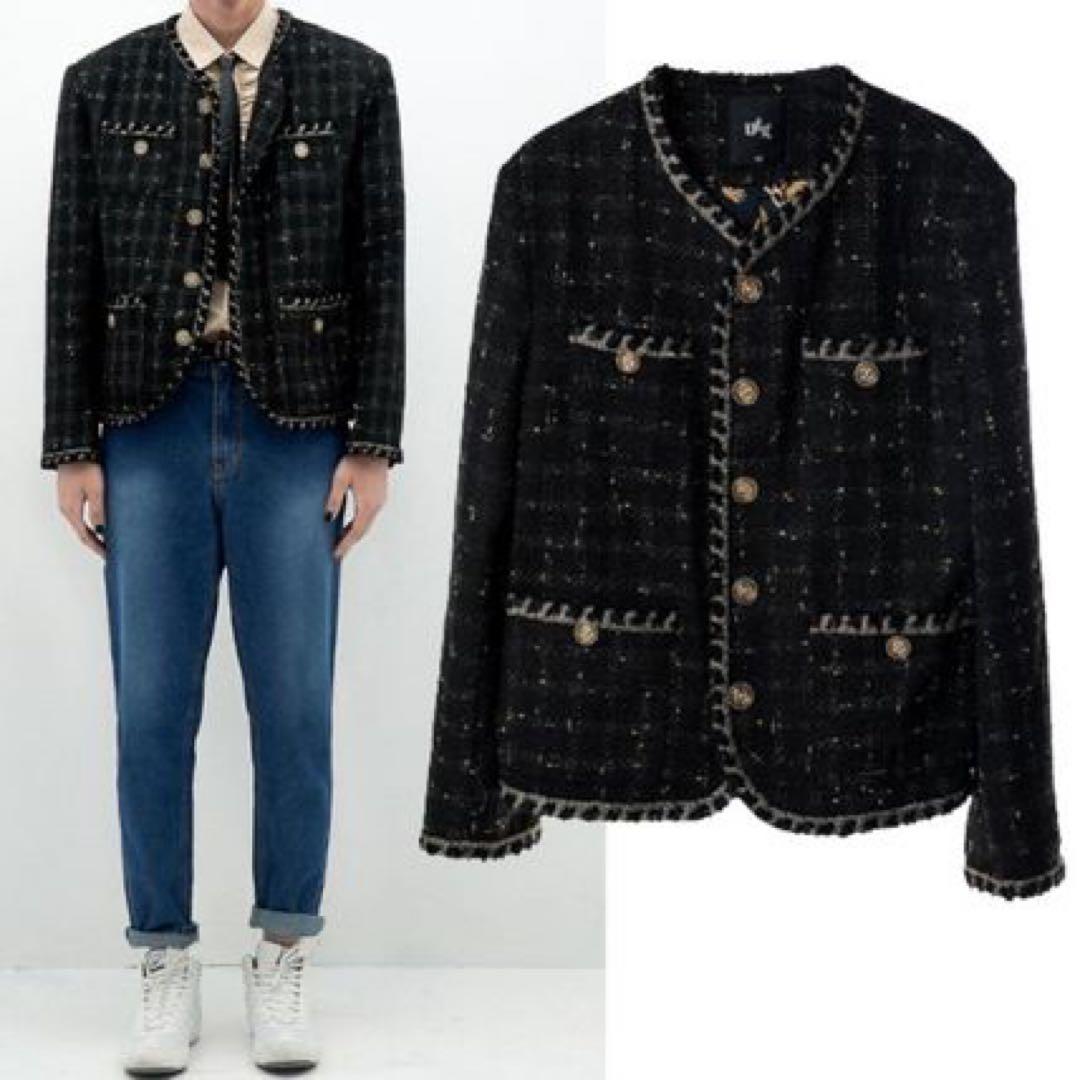 UNTAGE ツイード　ジャケット　ブラック、ゴールド　韓国