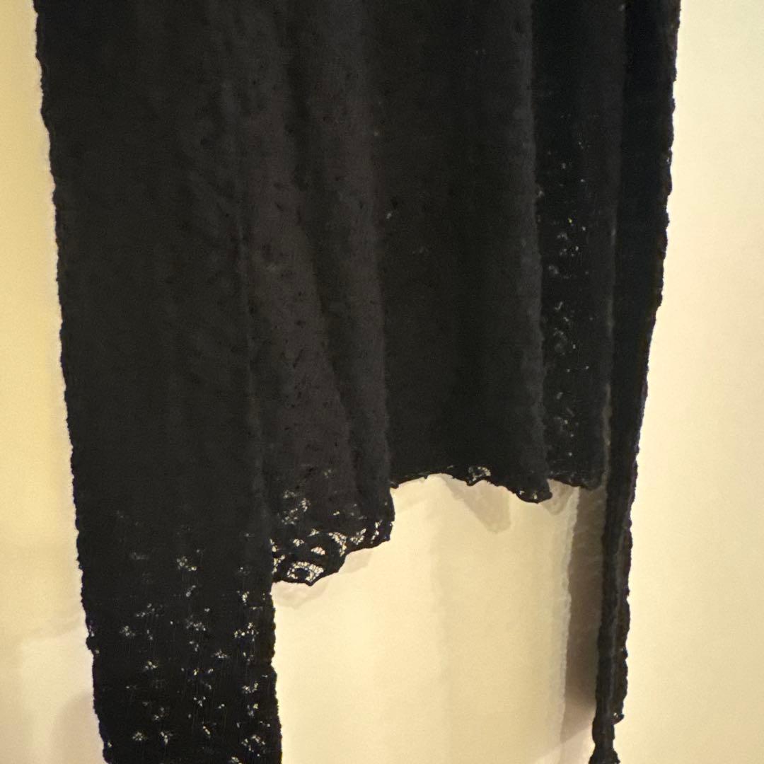 IENA ペイズリー ストレッチレースプルオーバー　ブラック