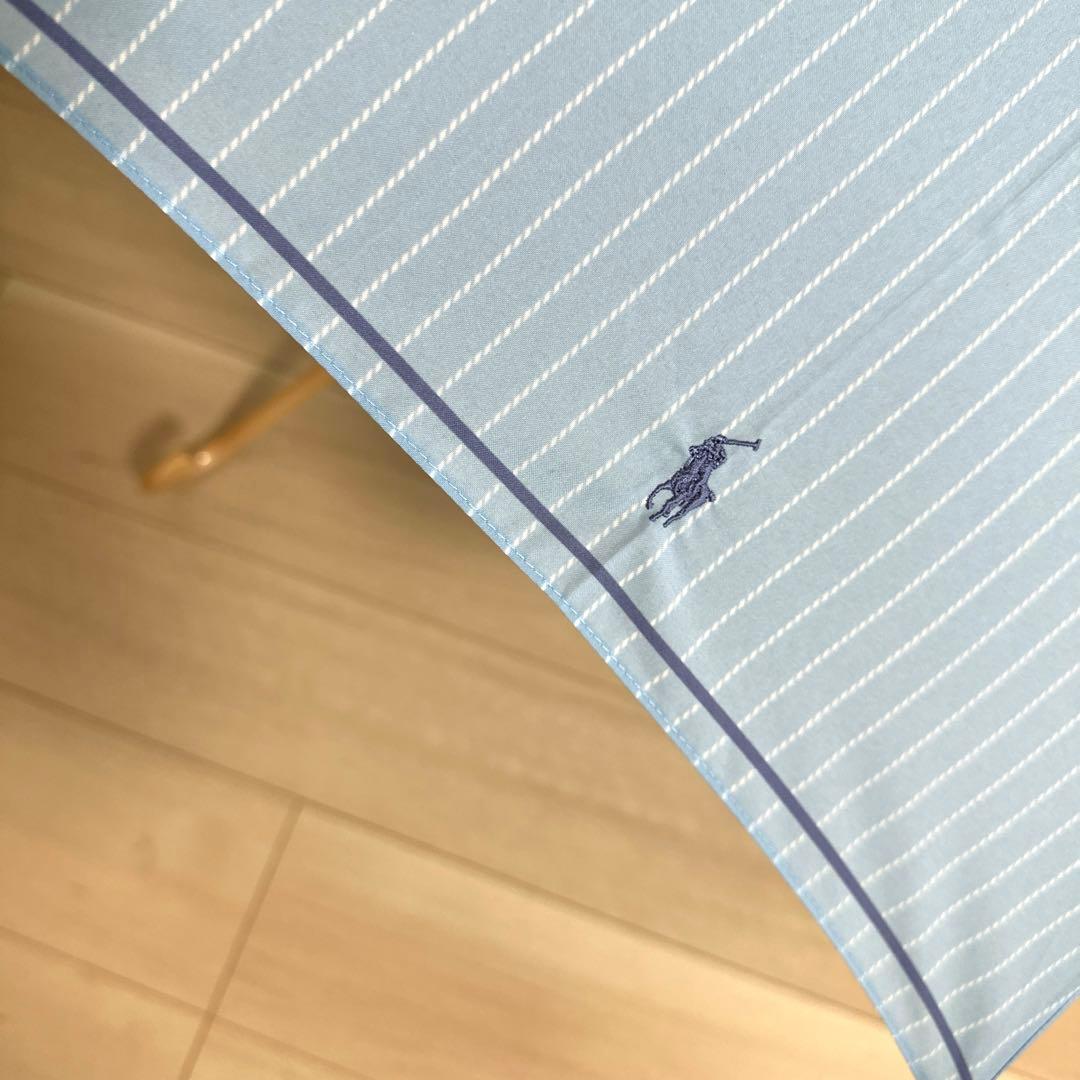 新品未使用タグ付）　ポロラルフローレン長傘　ロゴ刺繍スカイブルー60㎝