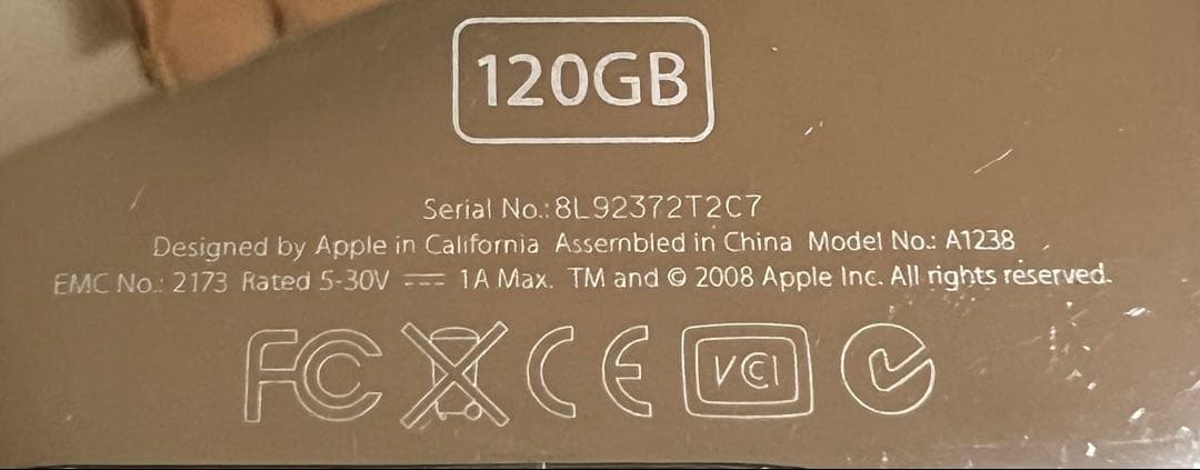 Apple iPod classic 120GB A1238 ブラック 本体のみ