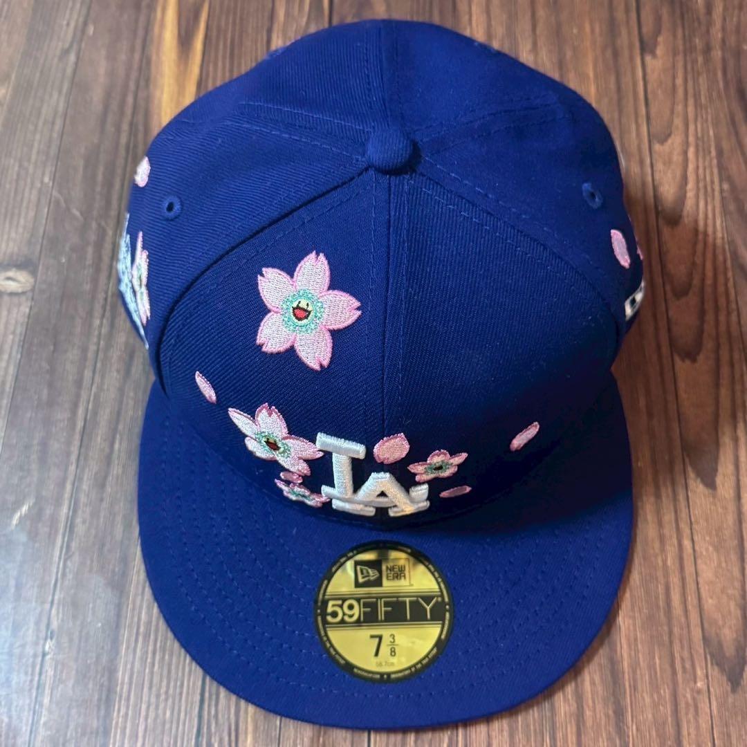New Era 59キャップ ブルー7 3/8 ドジャース 村上隆