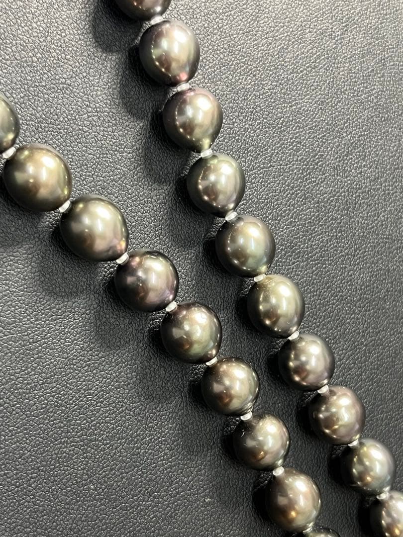 黒蝶真珠ネックレス　ブラックパール　8mm-10.5mm
