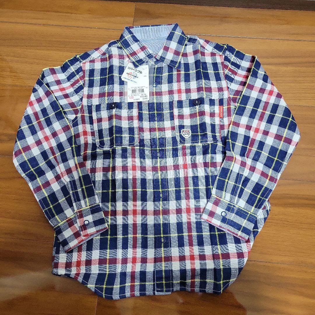 新品　ミキハウス　長袖Tシャツ　チェックシャツ　ロゴデニムパンツ　130