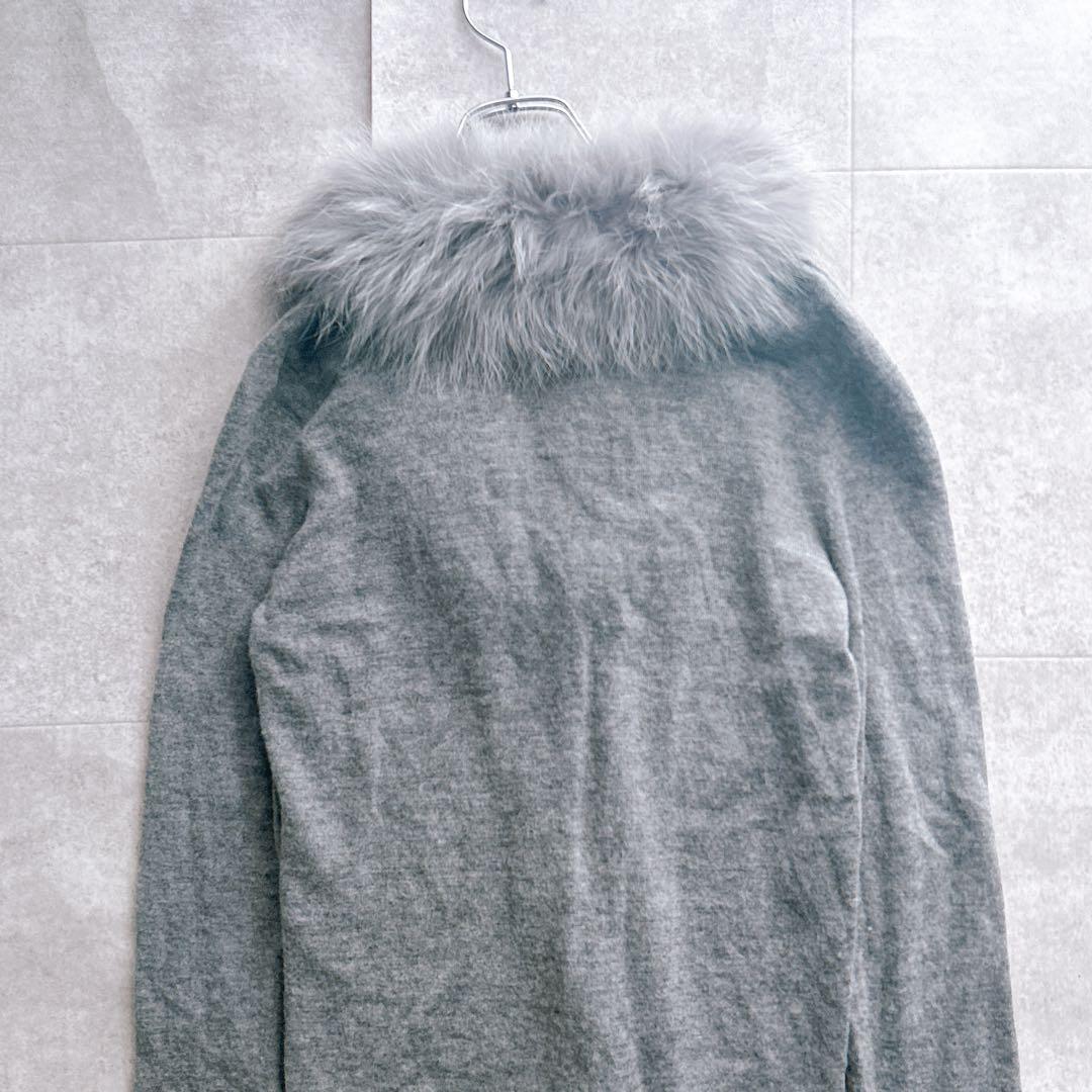 美品✨Blumarine ブルマリン　カーディガン　アルパカ混 フォックスファー