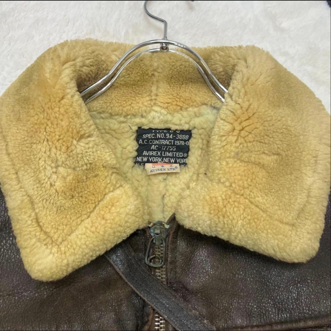 AVIREX TYPE B-6 ムートン ボア 肉厚 フライトジャケット 32
