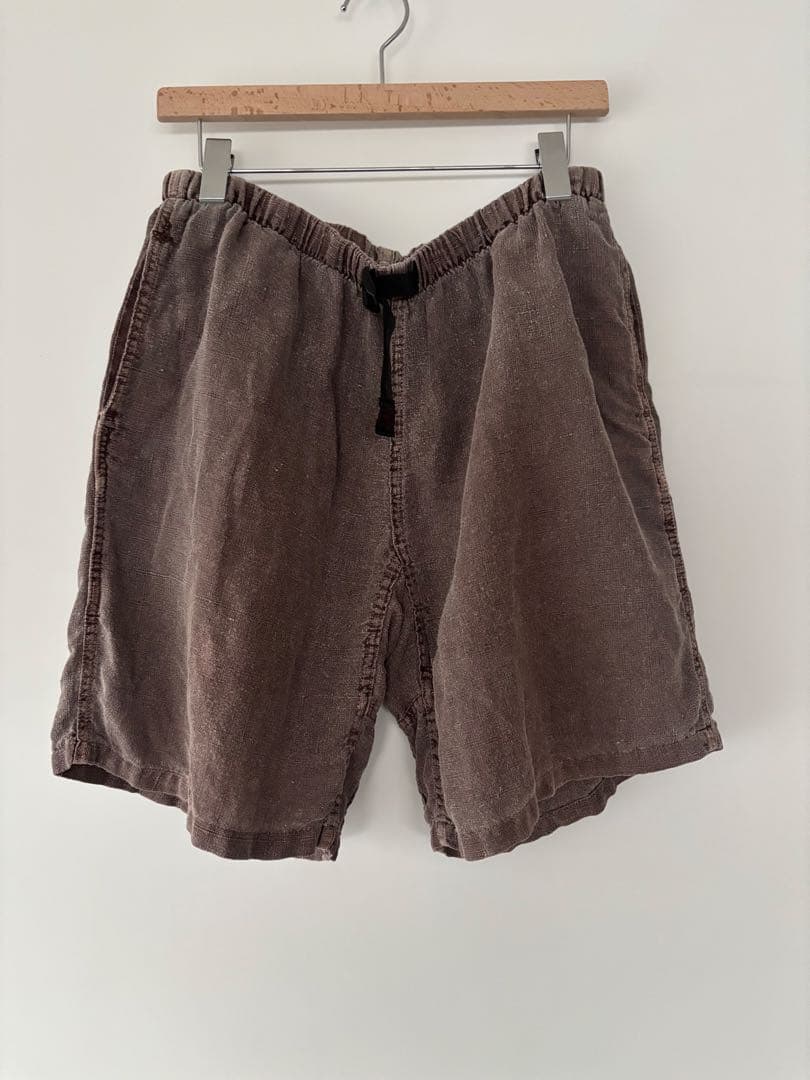 90s USA製 グラミチ ブラウン ヘンプ リネン ショーツ L