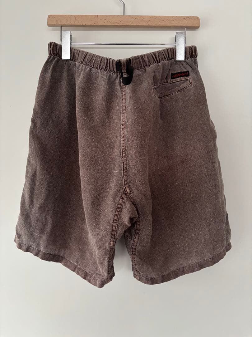 90s USA製 グラミチ ブラウン ヘンプ リネン ショーツ L