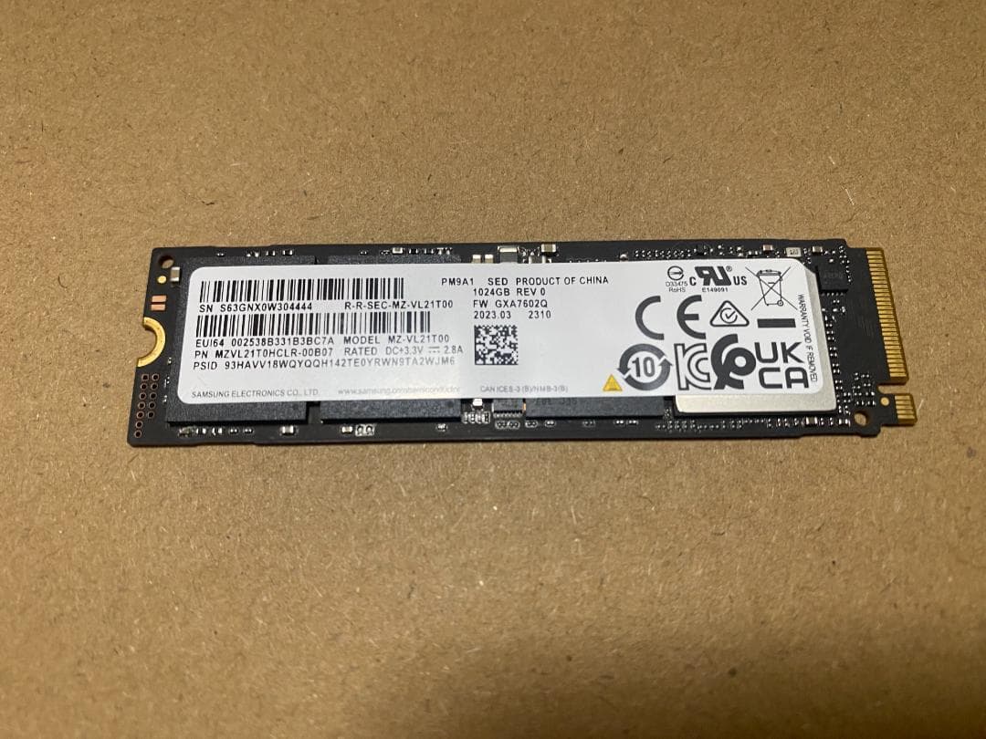 【中古良品】SUMSUNG m2 2280 SSD 1TB NVME