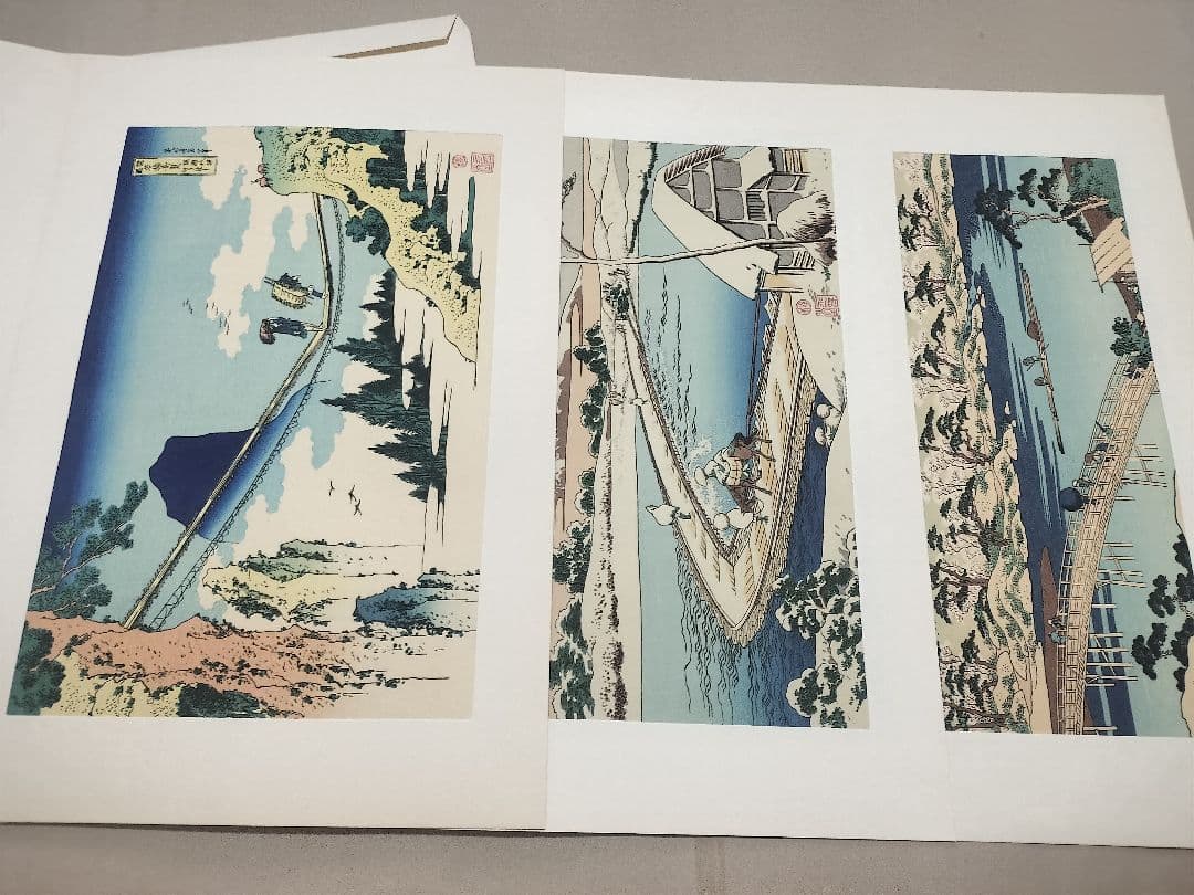 手摺『諸国名橋奇覧』 葛飾北斎筆 木版画 美術同好会 アダチ版書研究所