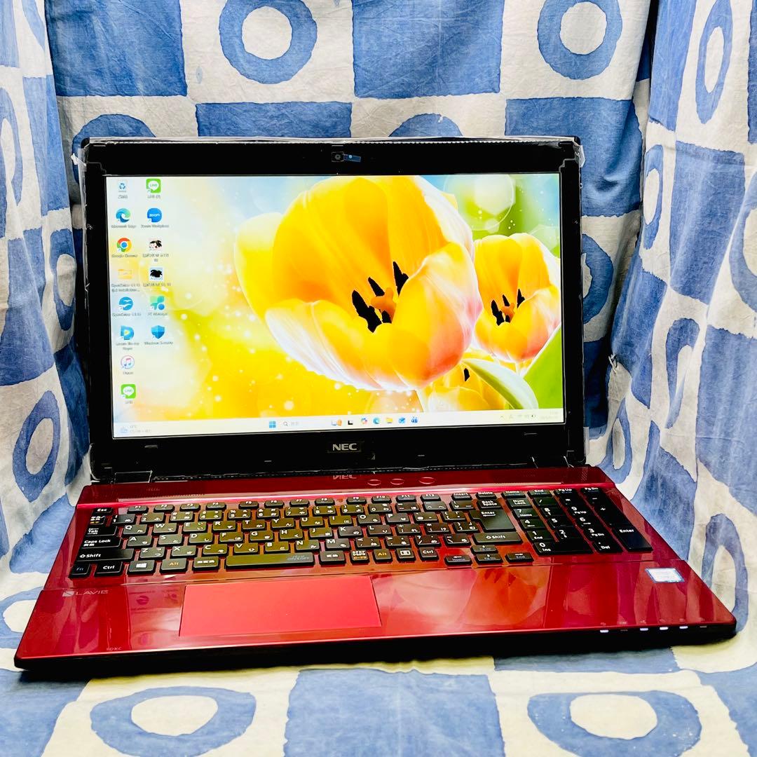 爆速SSD512&メモリ12☆i7☆大人気赤PC♪ブルーレイ&カメラ！Win11