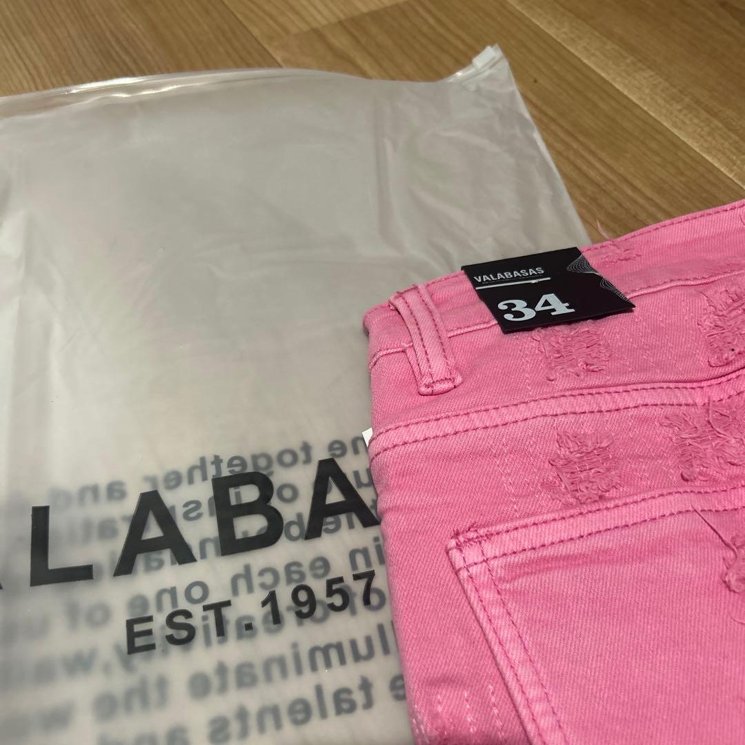 【新品未使用】valabasas ピンクフレアデニム 34 バラバサス
