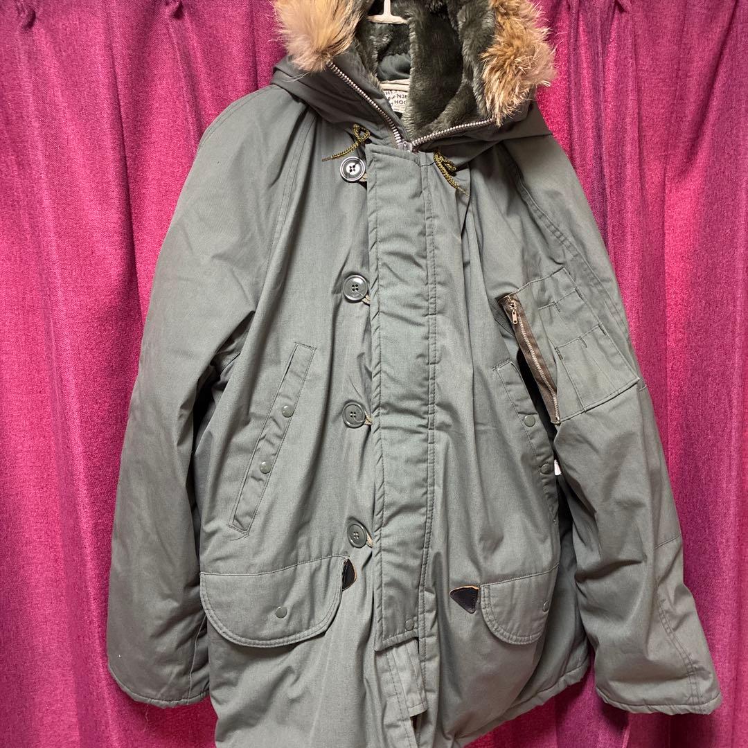 状態良好ヴィンテージリアルファー付きフード ミリタリージャケットN-3B90s