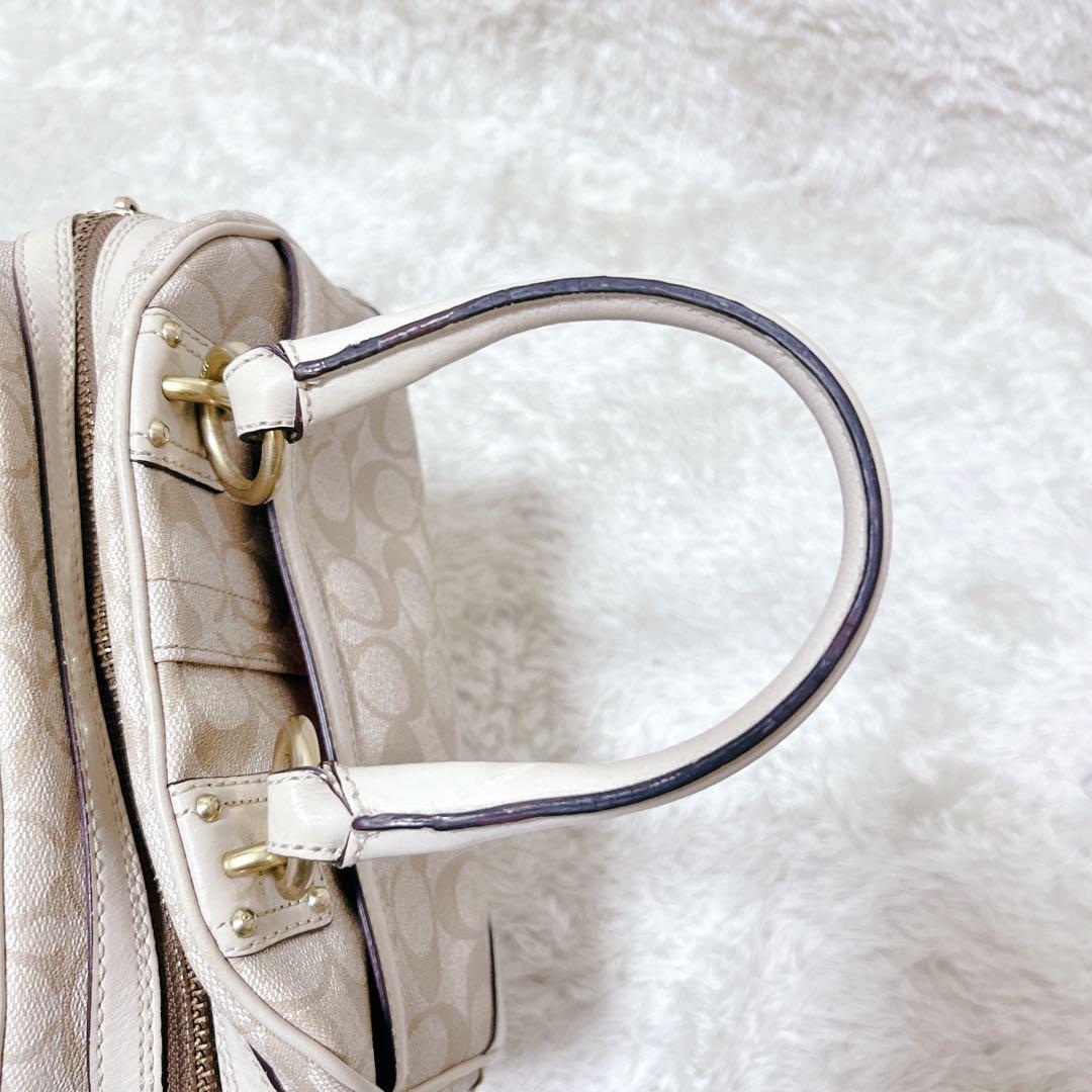 COACH コーチ　ヘリテージ ストライプ スモール ドームド ハンドバッグ