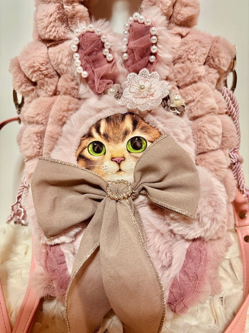 コヤンイサムチョン　ピンクファー巾着バッグ　ショルダーバッグ