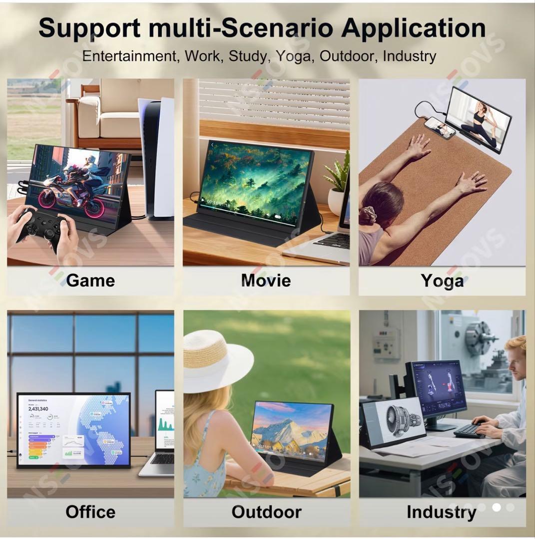 新品未使用NSEOVS 18.5インチ ポータブルモニターFHDモバイルモニター