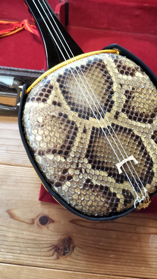 三線 沖縄 真壁型 本革強化張り ビンテージ