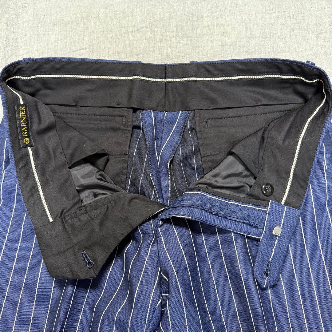 【好デザイン】GARNIER 3ピーススーツ L ネイビー ストライプ