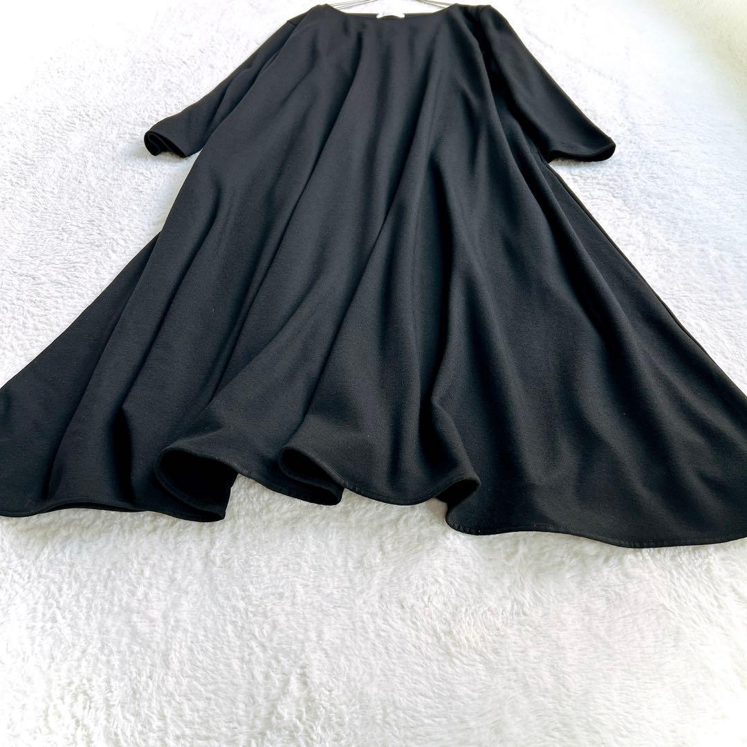 【kagure かぐれ】ウールカットパイピングワンピース(F)ウール100% 黒