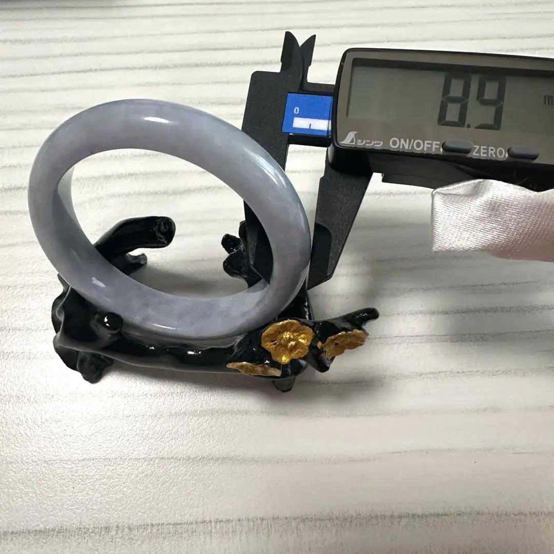 天然翡翠バングル（淡紫灰色・内径58.0mm）