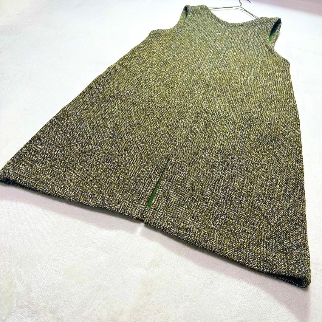 45R アーミッシュツイードワンピース ノースリーブ チュニック 大きいサイズ