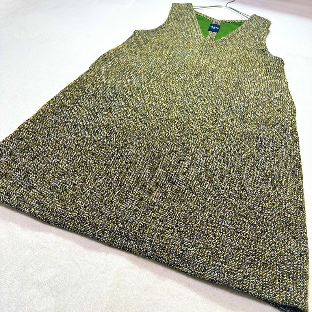 45R アーミッシュツイードワンピース ノースリーブ チュニック 大きいサイズ