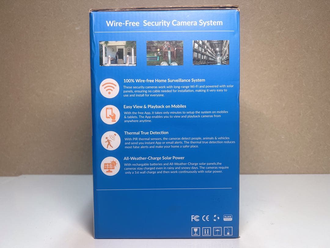 太陽光発電によるワイヤレスホームセキュリティカメラシステム