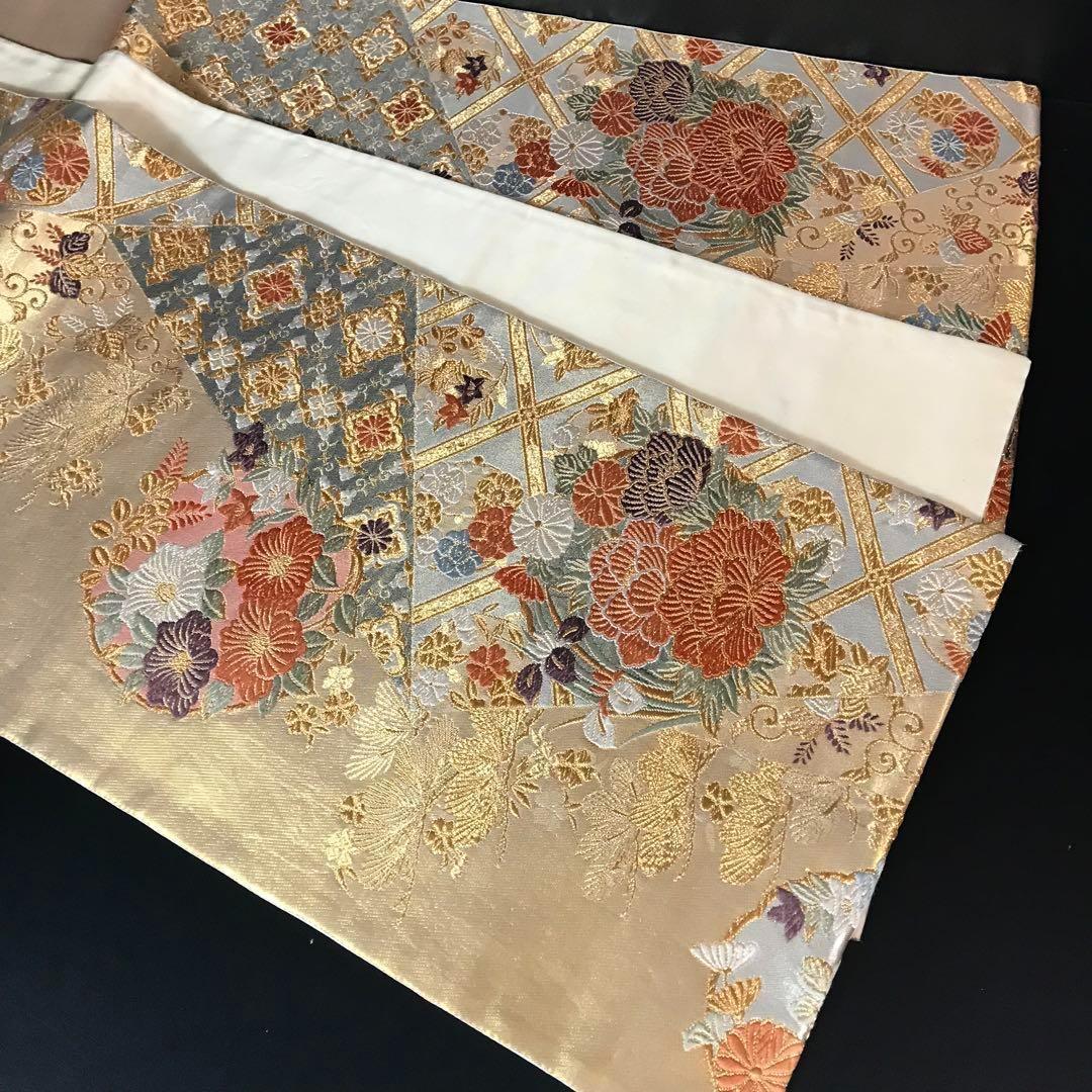 FF-193 袋帯 金錦 結粋 逸品 正絹 六通 金箔 金糸 高級