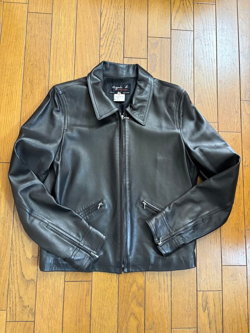 アニエスベー スペシャル　羊革　シングルライダース風　革ジャン　フランス製