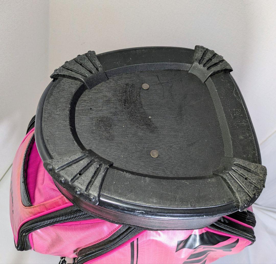 「Admiral キャディバッグ 濃いピンク フード・ショルダー付」