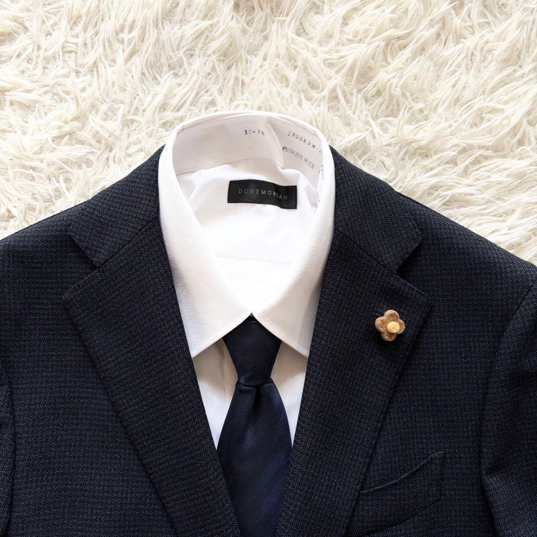 <美品>LARDINI ネイビー ウール ジャケット ブートニエール サイズ44