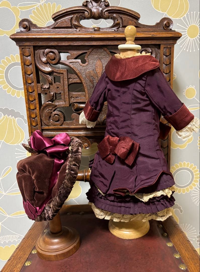 アンティークビスクドール ドレス&ボネセット