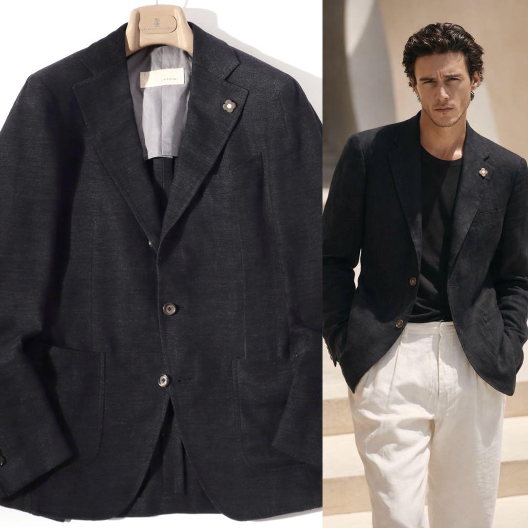 LARDINI ラルディーニ テーラード ジャケット ブラック 44 S〜M