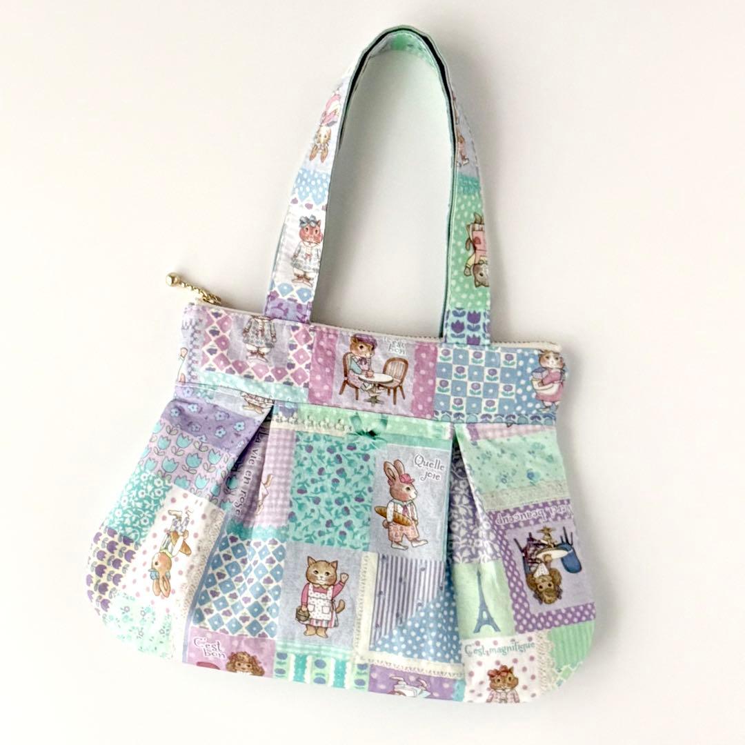 うなさま 専用 おとぎの国の猫と仲間たち ミニ トートバッグ ハンドメイド