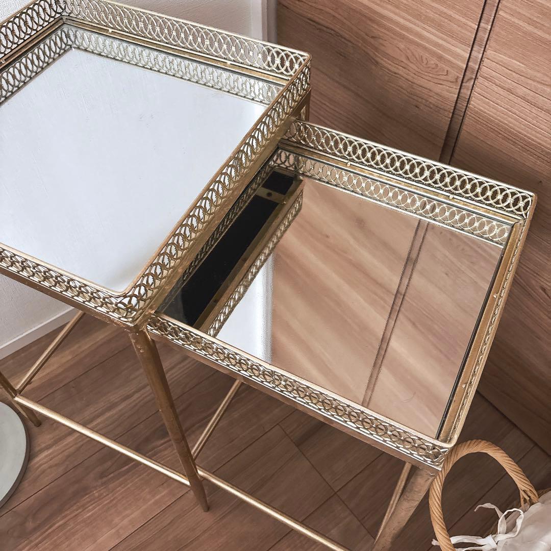 ZARA  ミラー ゴールドネストテーブル ※大きい方のテーブルのみ