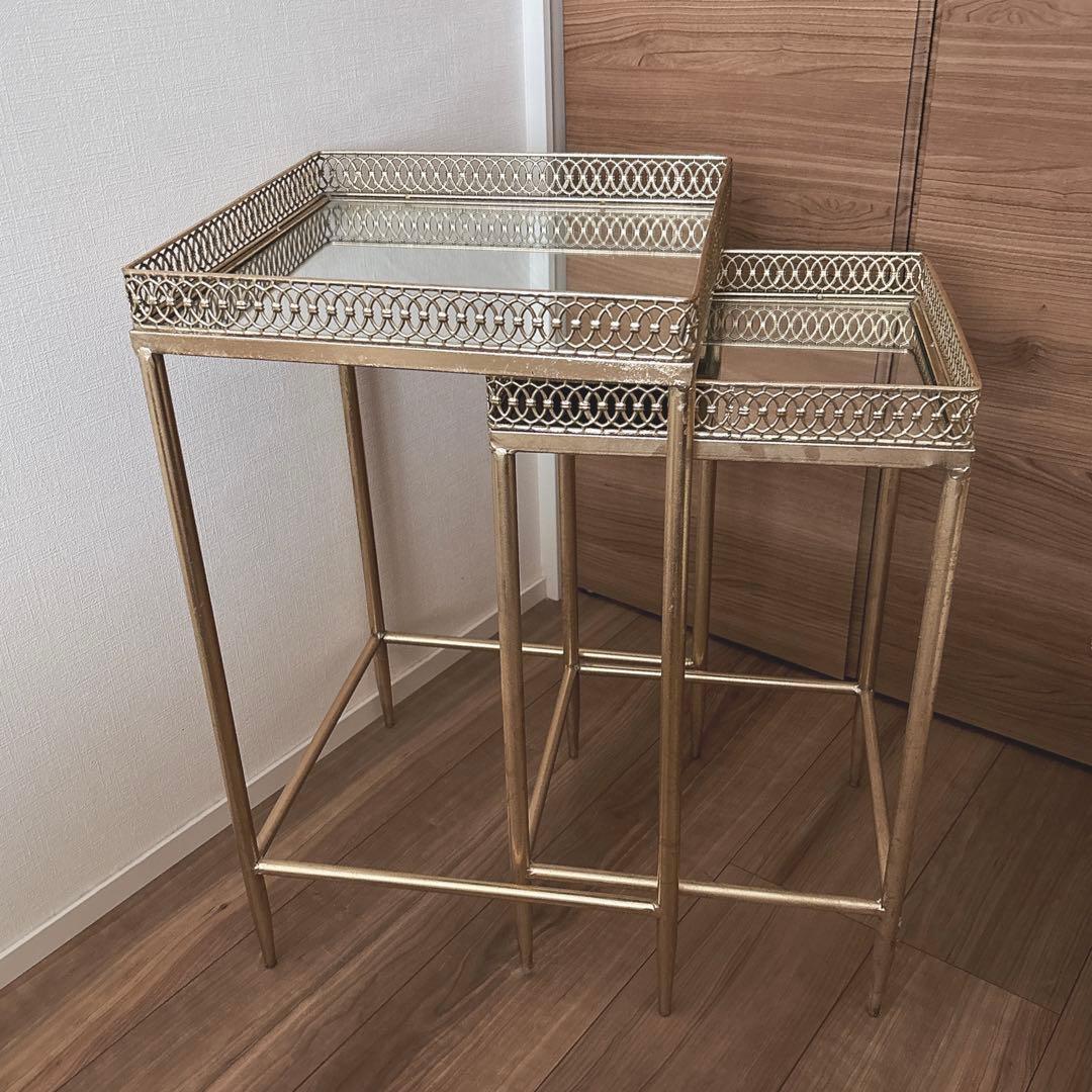 ZARA  ミラー ゴールドネストテーブル ※大きい方のテーブルのみ