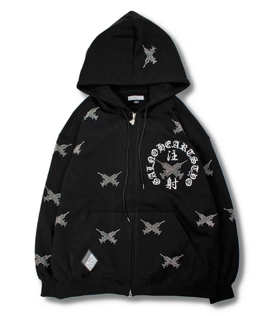 【GALFY】ピカピカ注射器パーカー ブラック×中型犬(L)