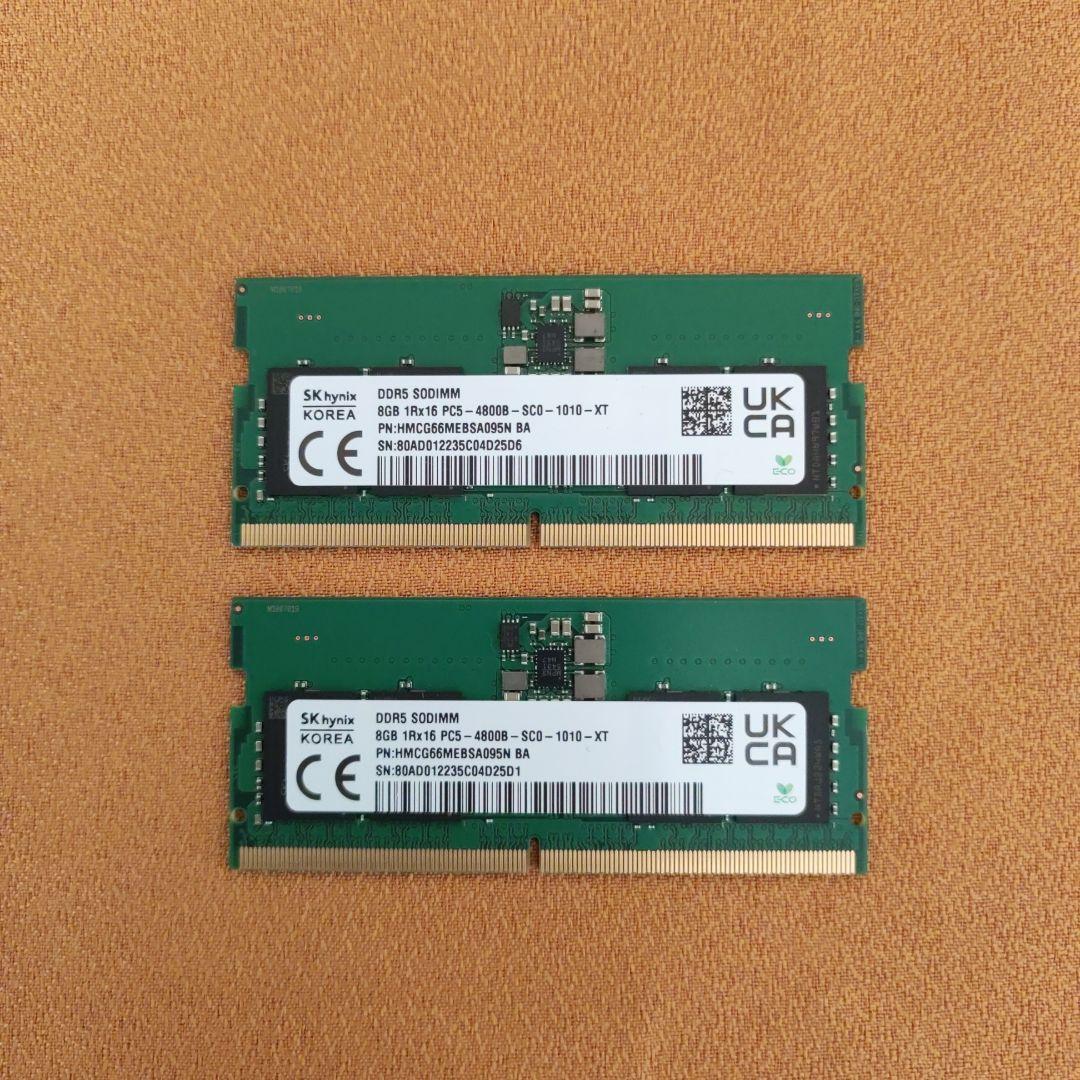 DDR5 SODIMM ノートPCメモリ PC5-4800B 8GB 2枚